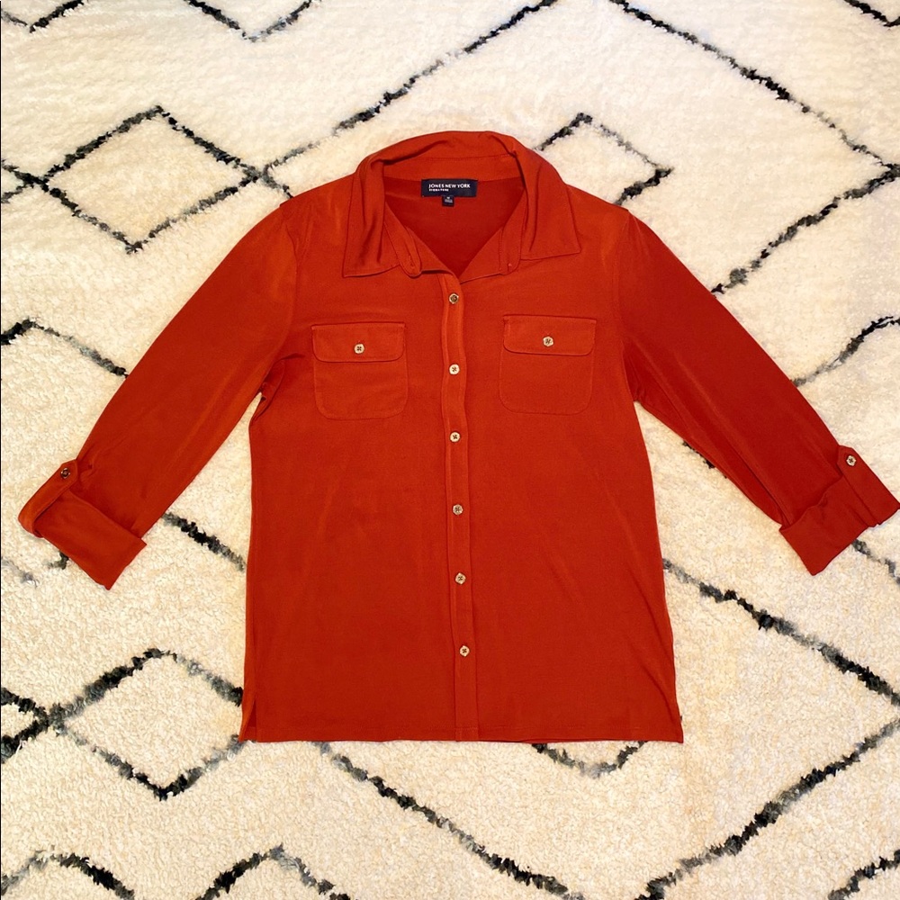SALE🌟 Jones New York Signature Red Button Down